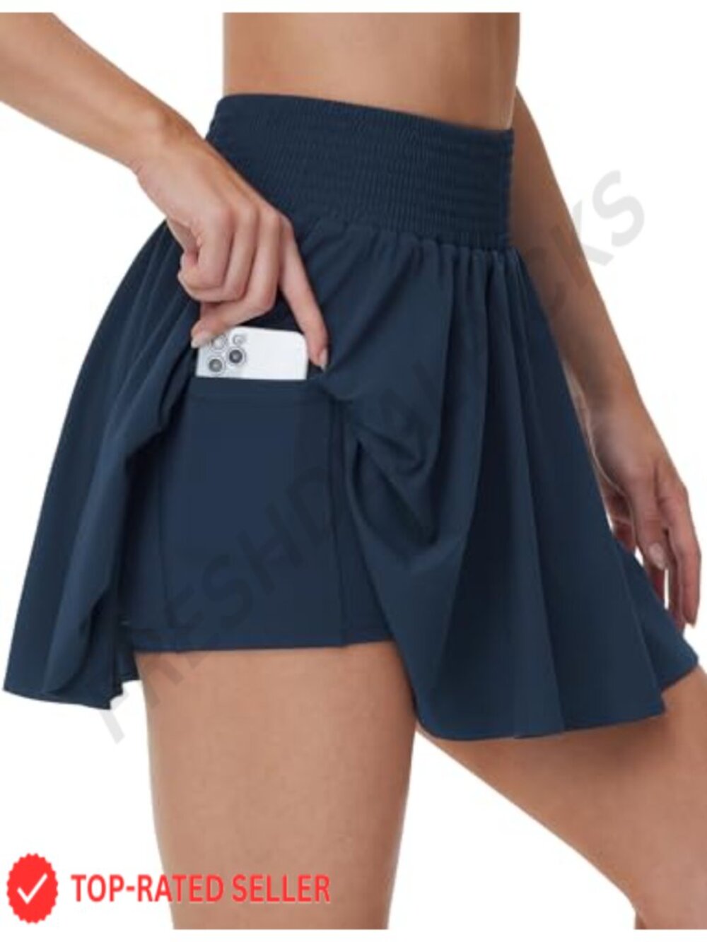 Women's Pleated Tennis Skort High Waist Athletic Skirt with Pockets